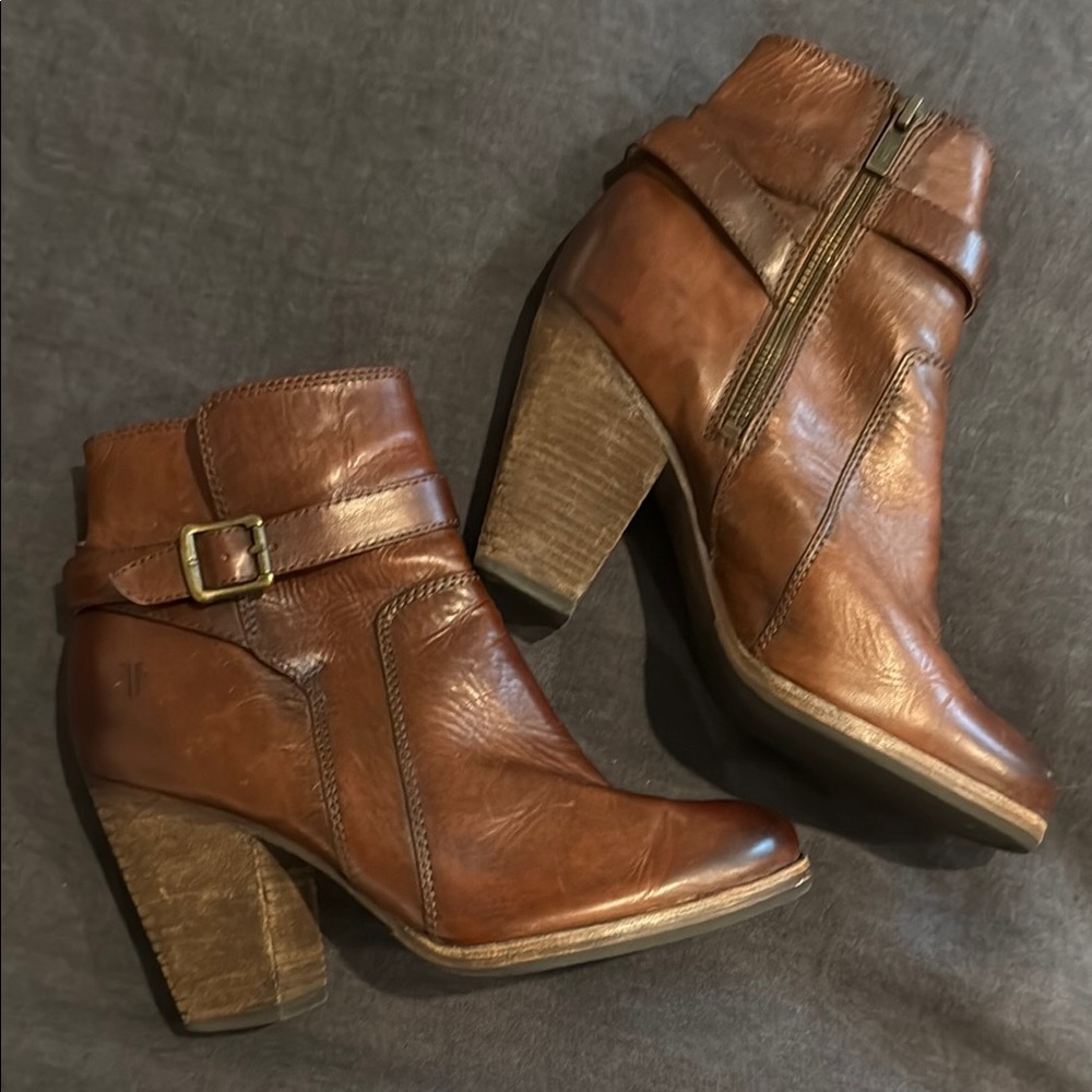 Frye Brown Leather Ankle Boots